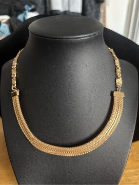 Emmons Elegant Gold Mesh Collar Necklace - Women Jewelry